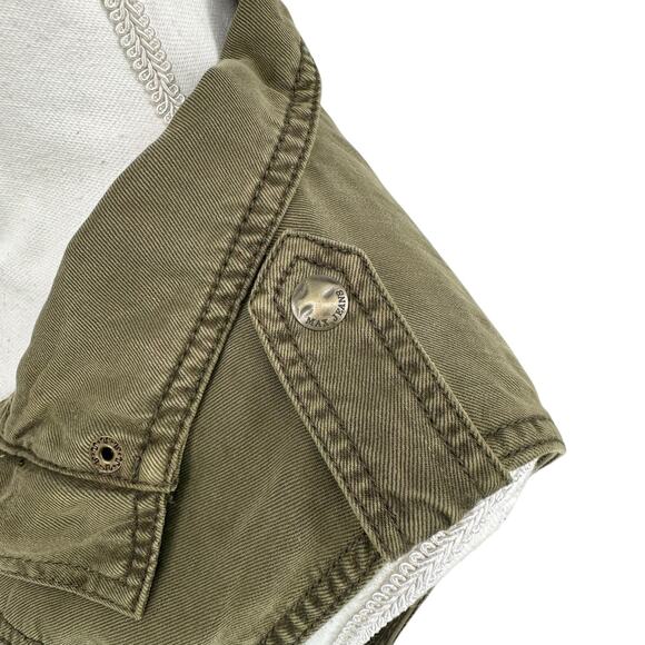 NEW Max Jeans Olive Green Military Cargo Utility Vest Sz Small - Picture 6 of 10